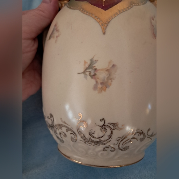Antique Red & Gold 1891 Royal Saxe Erdmann Schlegelmilch Double Handled Vase - Picture 15 of 16